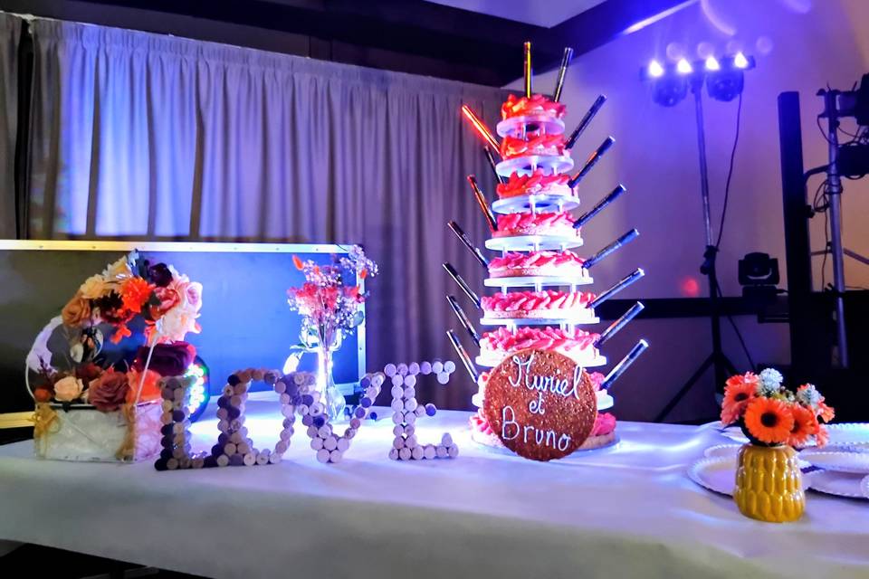 Mise en lumière pièce montée
