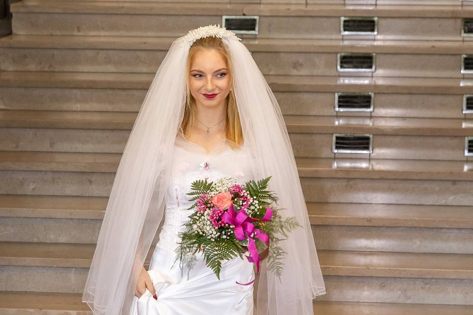 Robe de mariée et voile