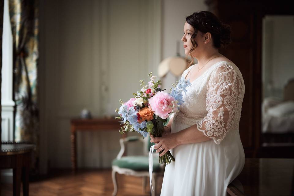 Bouquet mariée fleurs fraiches