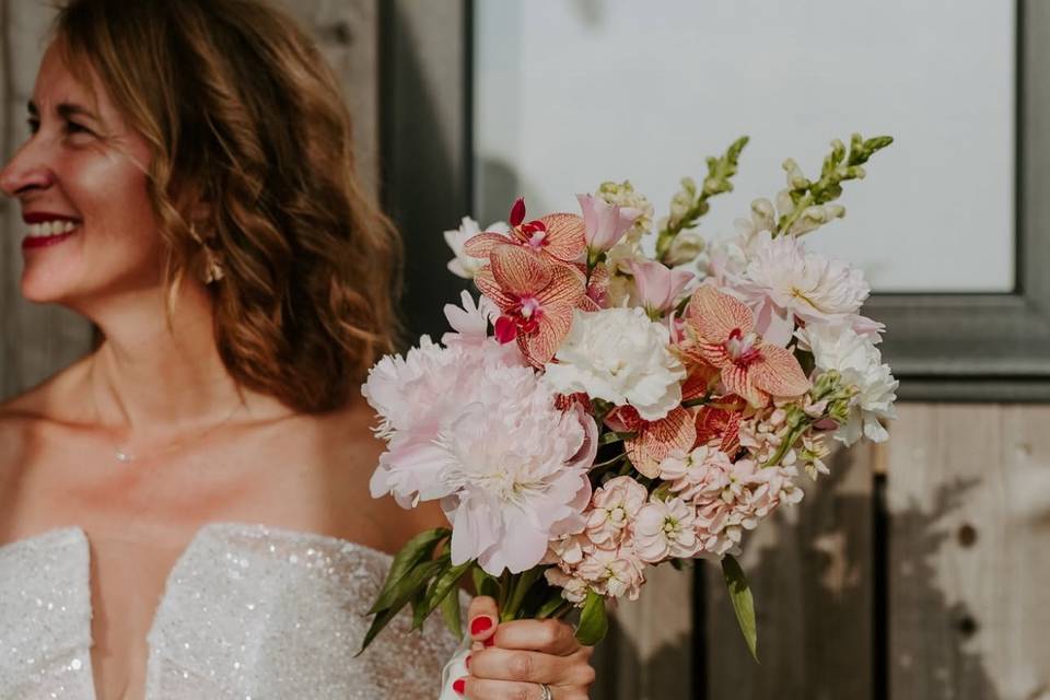 Bouquet mariée fleurs fraiches