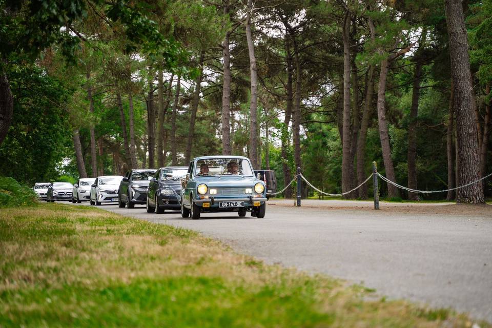 Arrivée en voiture