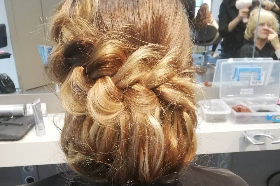 Chignon bohème avec tresse