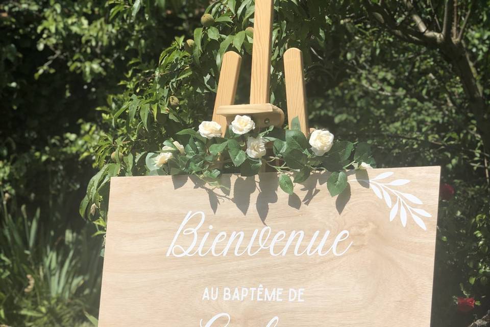 Panneau de bienvenue baptême