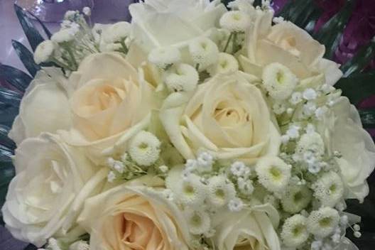 Bouquet rond blanc:or