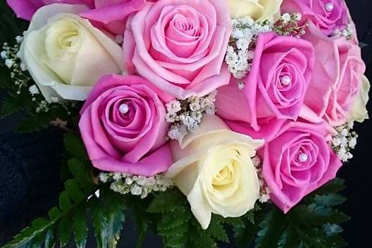 Bouquet rond camaïeu rose