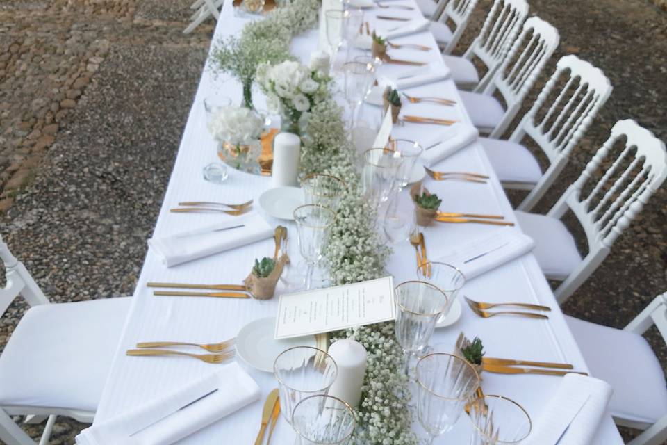 Table d'honneur gypsophile