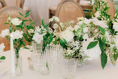 Centre de table white flowers