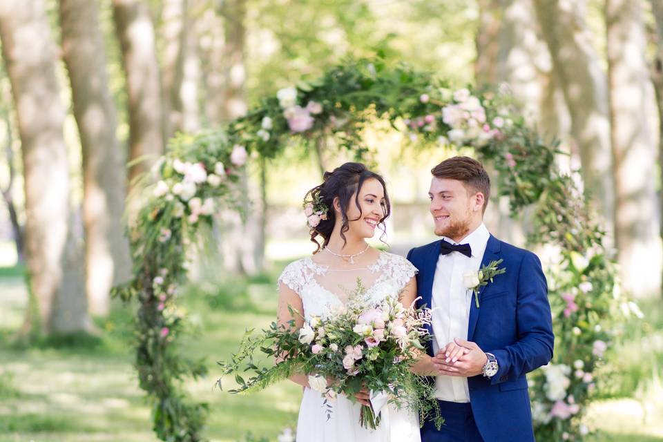 Bouquet et coiffure