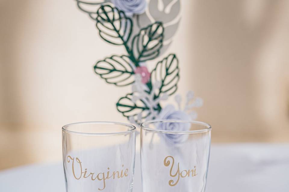 Verres des mariés