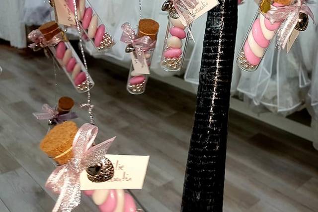 Tube verre et coeur argent