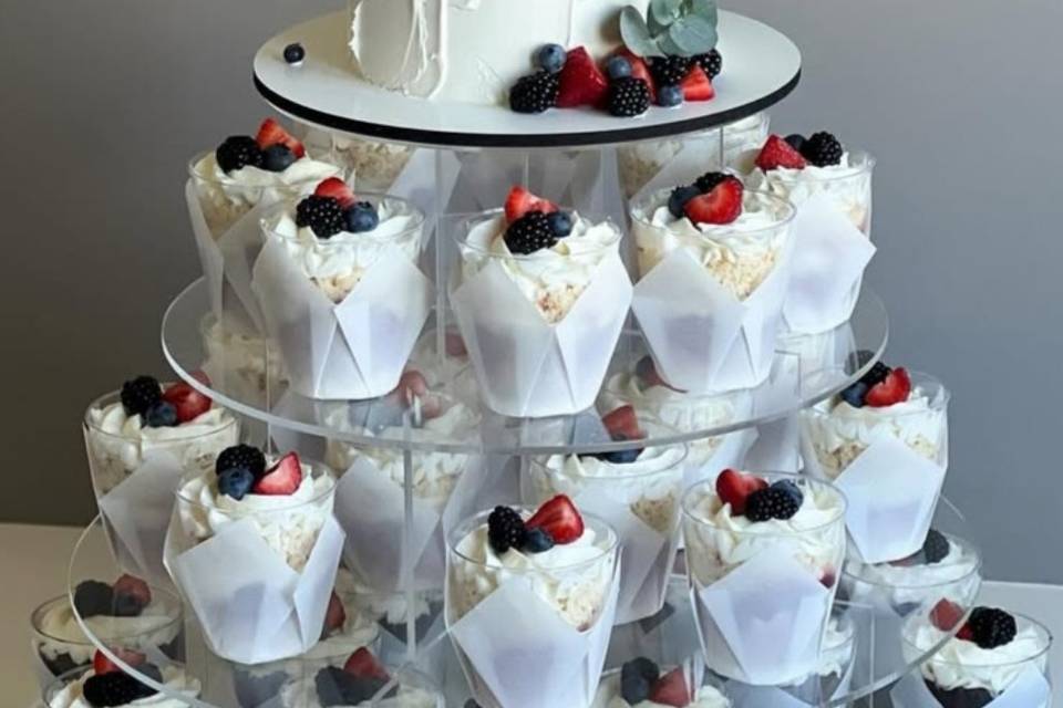 Weding cake +cupcakes (50 invi