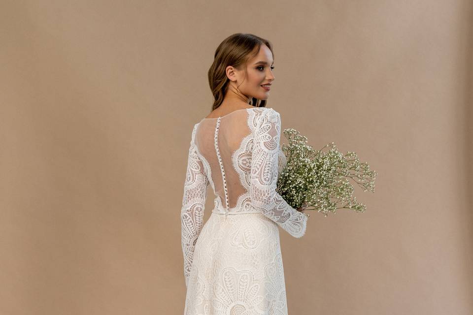 Robe de mariée bohème en macra