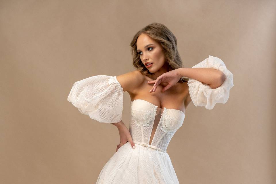 Robe de mariée manches ballons