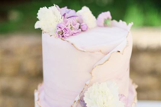 Naked cake et feuille d'or