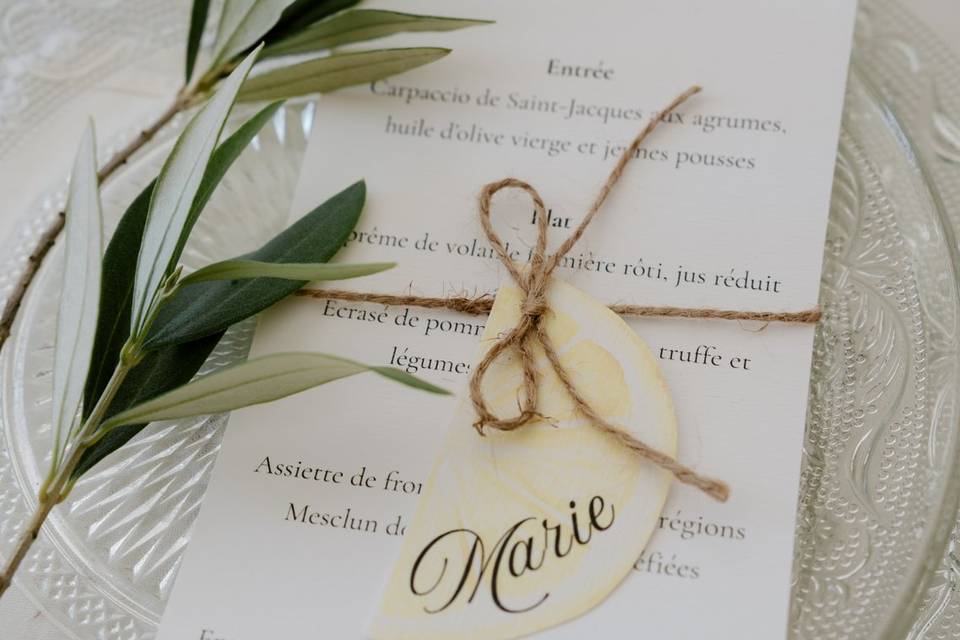 Menu citron