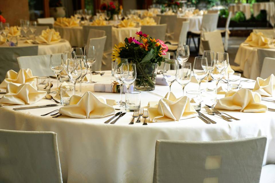 Wedding tables dressées
