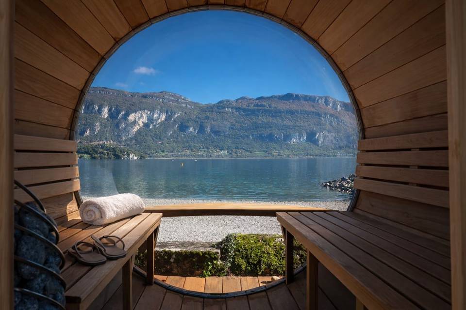 Sauna avec vue splendide