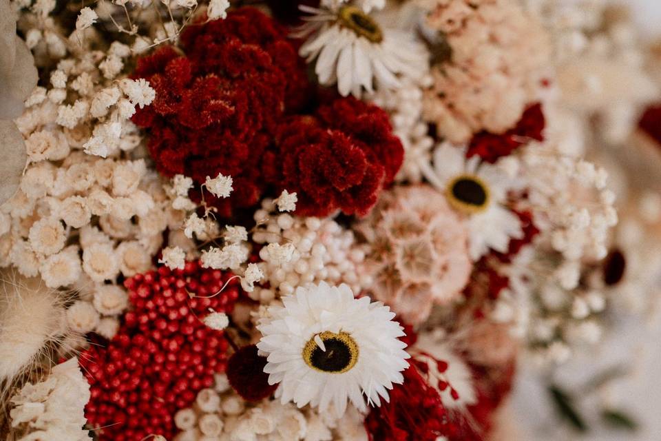 Bouquet mariée fleurs séchées