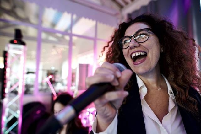 La chanteuse en concert