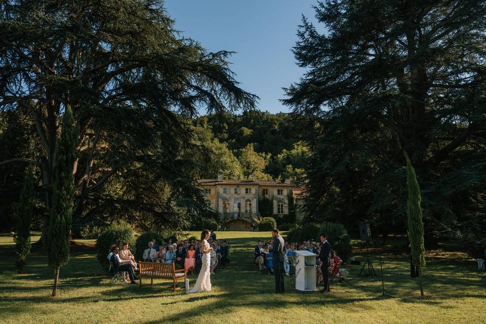 Cérémonie face au Domaine