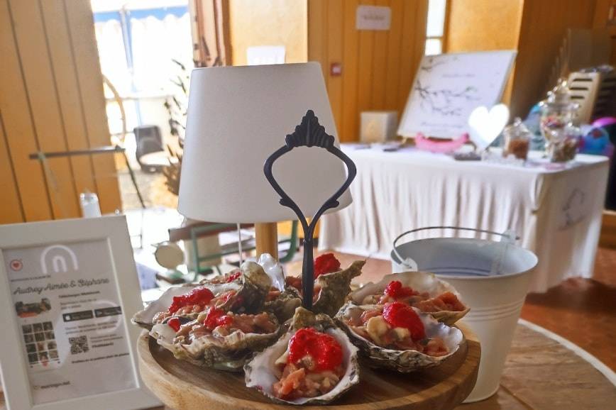 Tartare d'huîtres et Veau