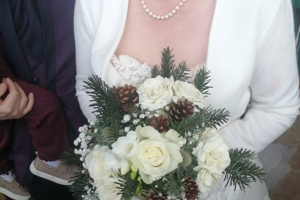 Bouquet de mariée hivernal