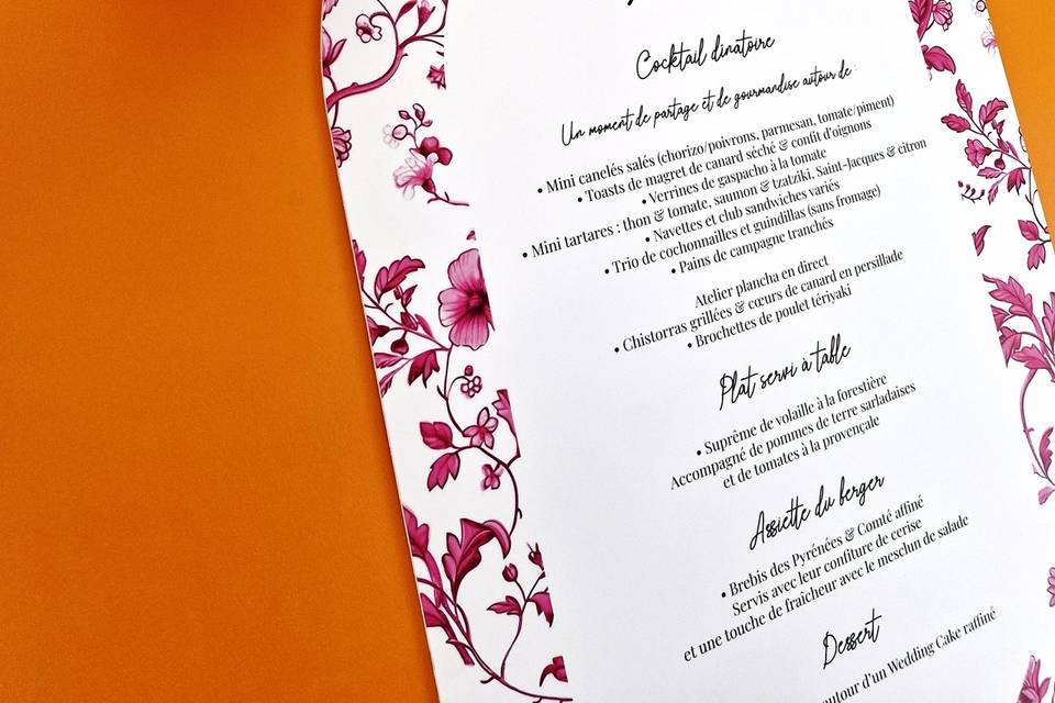 Un menu raffiné et unique