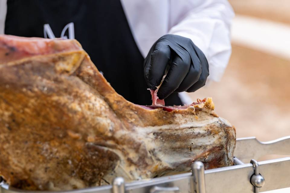 Tranches de prosciutto fraiches