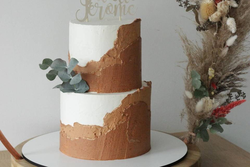 Gâteau de mariage terracotta