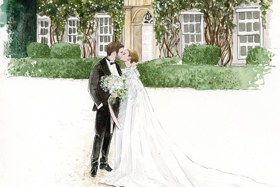 Aquarelle Mariage Anglais