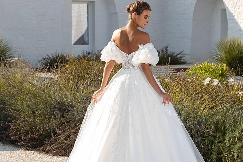 Robe de mariée taffetas sale