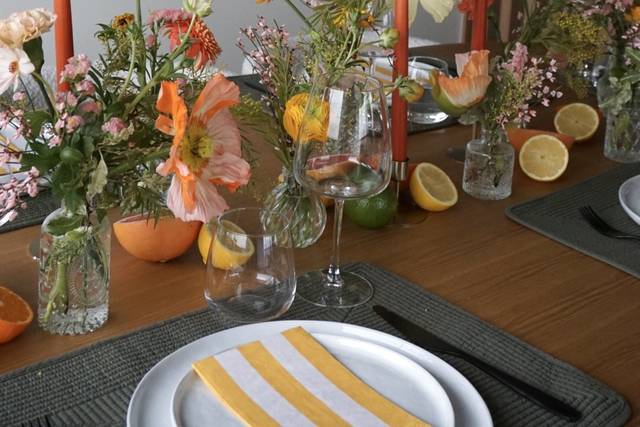 Table de soliflores et agrumes