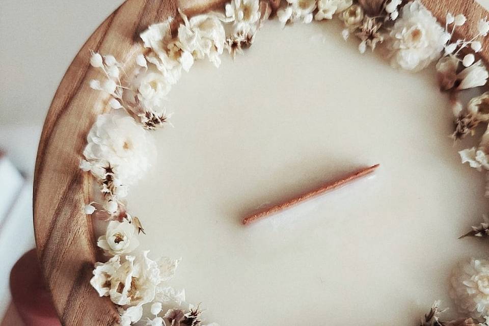 Bougie bois couronne