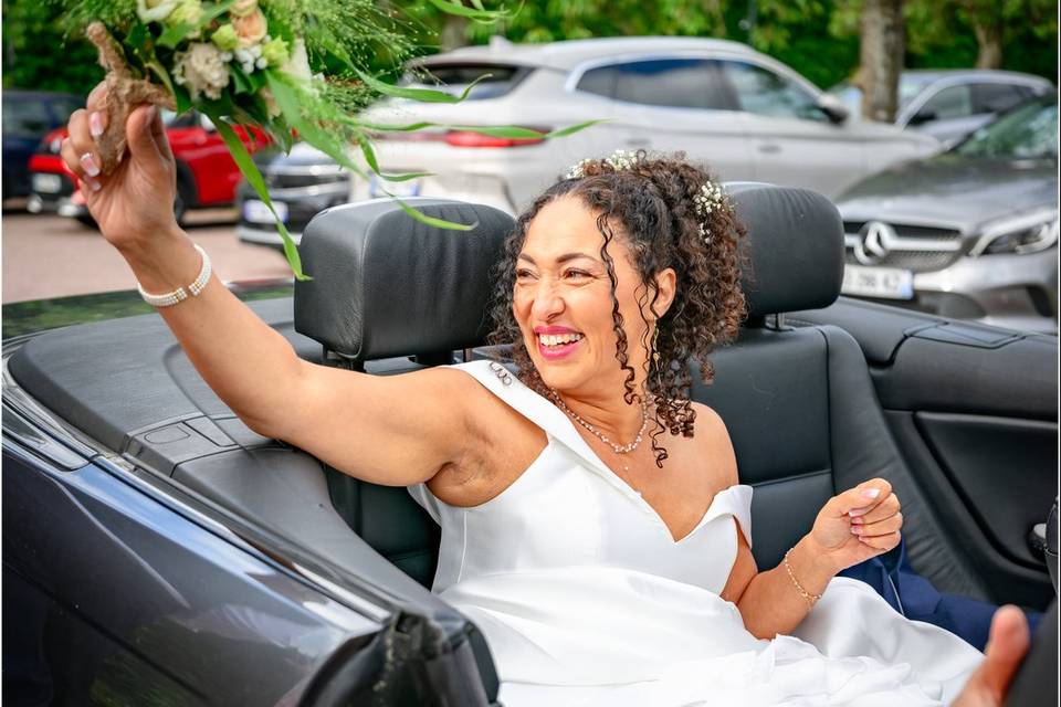 Arrivée de la mariée cabriolet