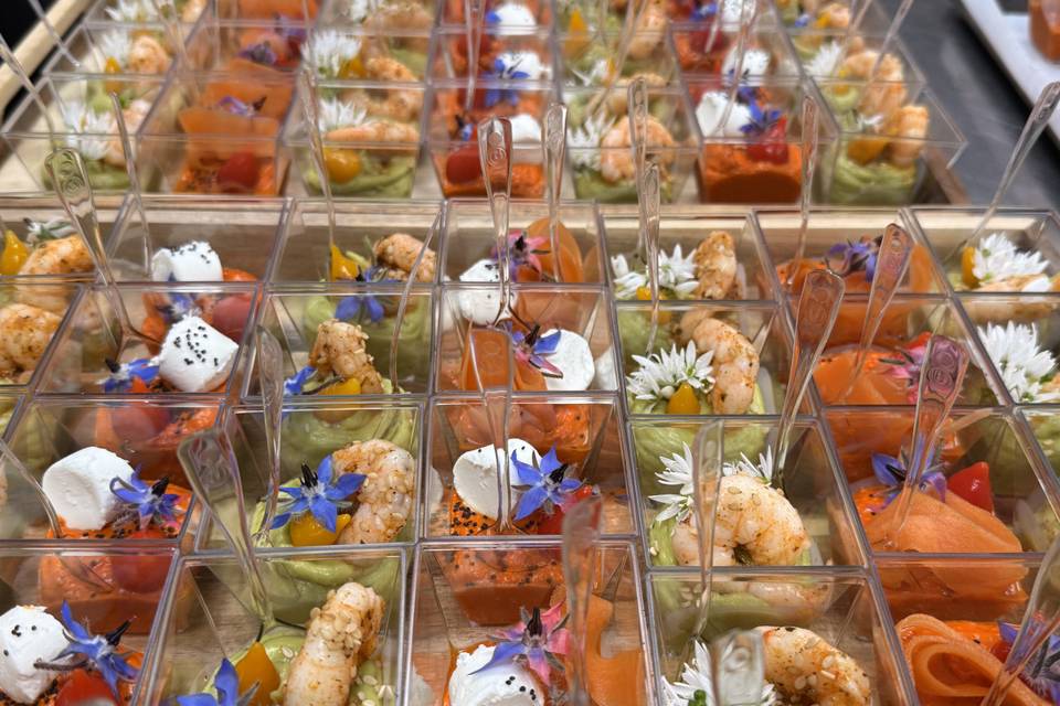 Verrine fleurs comestibles