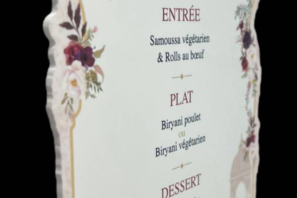Menu de table