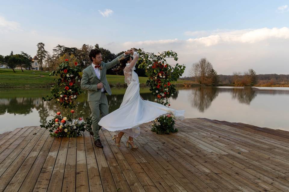 Danse des mariés sur le ponton