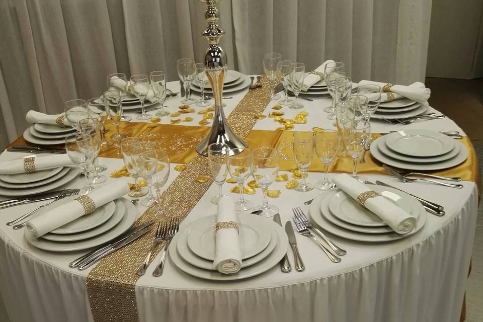 Décoration table dorée