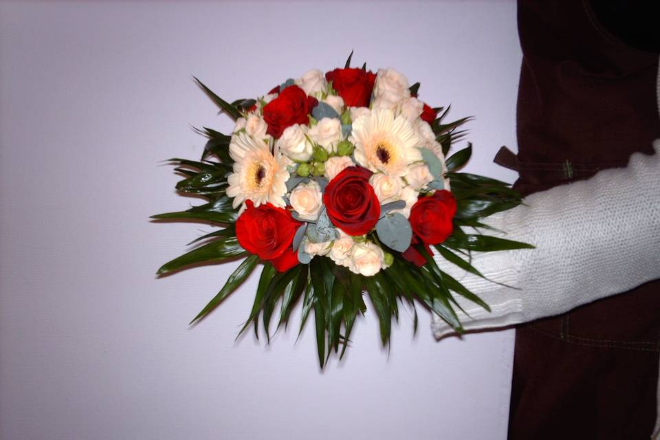 Bouquet mariée rouge blanc