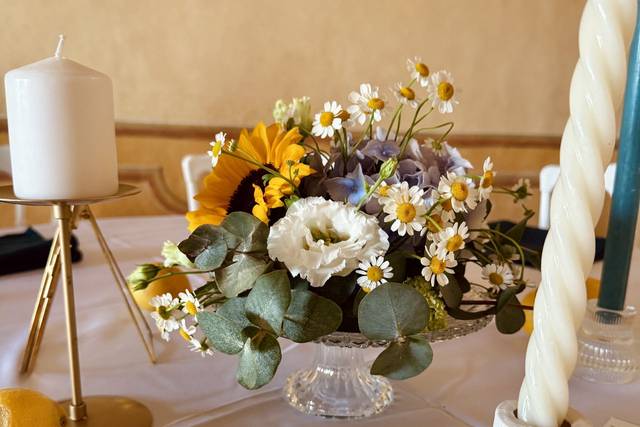 Composition jaune violette