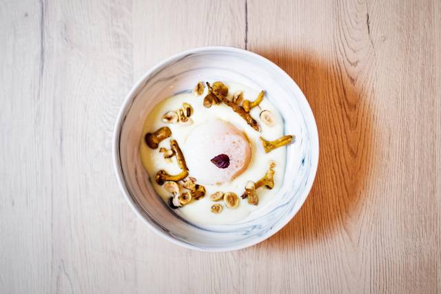 Oeuf 63° - panais - girolles