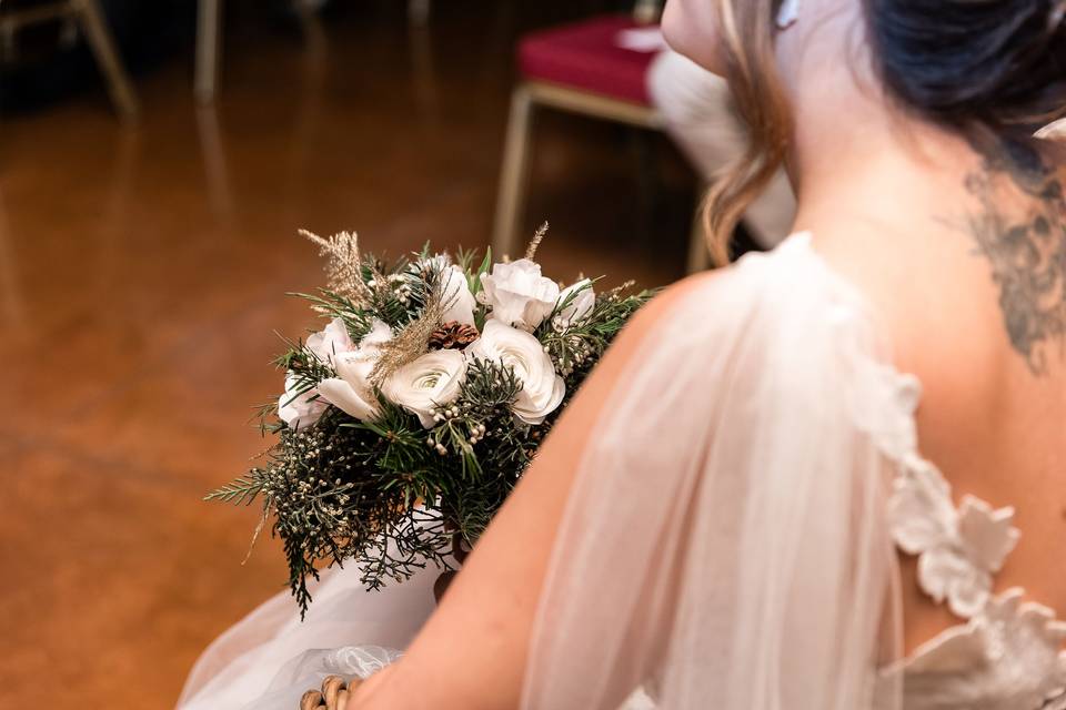 Bouquet de mariée thème Noël
