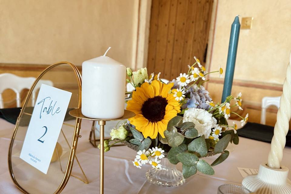 Centre de table tournesol