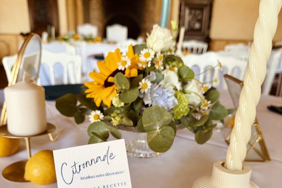 Mariage tournesol citron