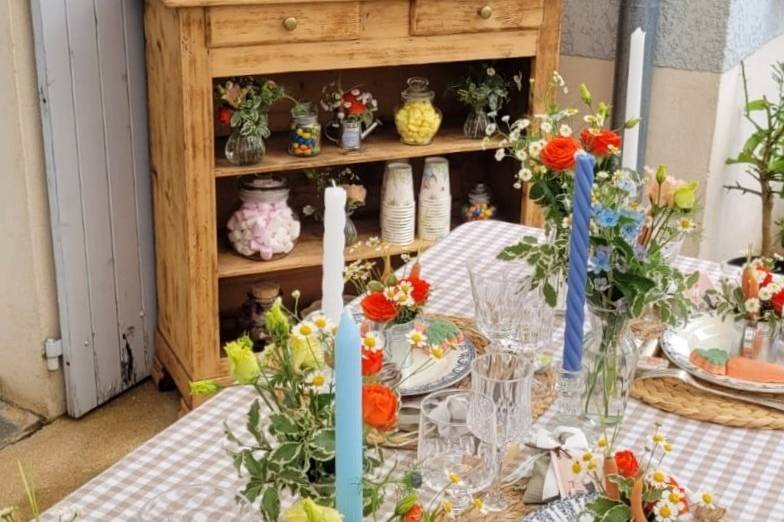 Scénographie mariage jardin