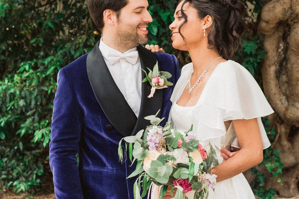 Bouquet de mariée, boutonnière