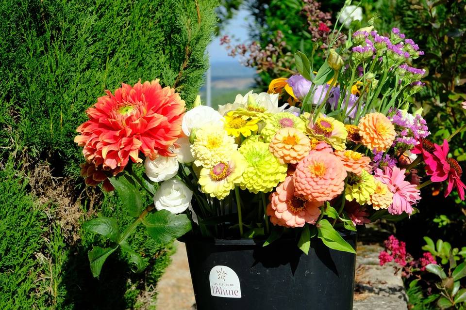 Seau de fleurs