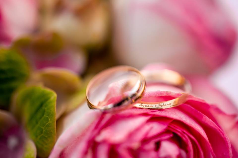 Détail alliances bouquet