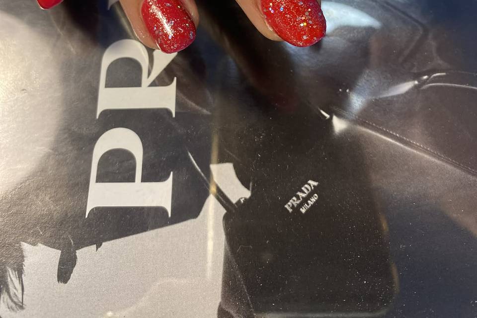 Remplissage rouge et paillettes