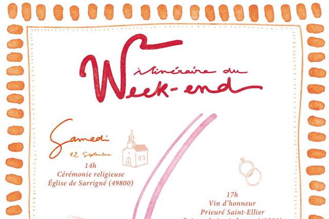 Wedding itinéraire